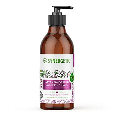 Synergetic жидкое мыло цветущий инжир и лотос 380 мл