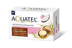 AQUATEL крем мыло твердое кокосовое молочко масло ши 90 г