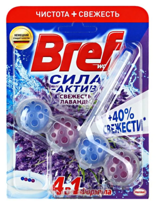 Bref сила актив свежесть лаванды чистящий блок для туалета 50 г 