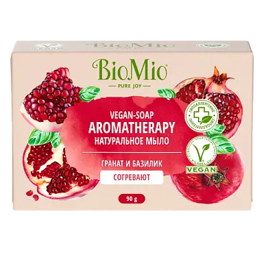 BioMio Натуральное мыло Гранат и базилик 90 г