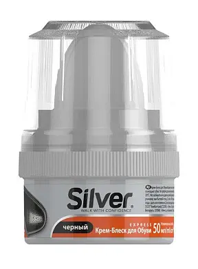 Silver крем блеск для обуви черный банка 50 мл