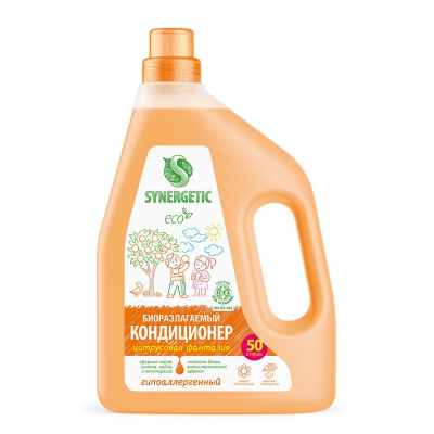 Synergetic кондиционер ополаскиватель для белья цитрусовая фантазия 1,5 л 50 стирок 