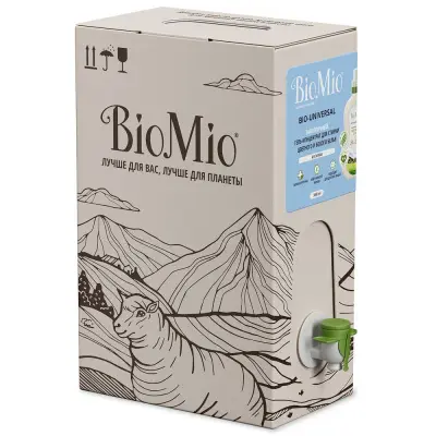 BioMio bio экологичный универсальный гель для стирки белого и цветного белья с экстрактом хлопка без запаха 3000 мл 
