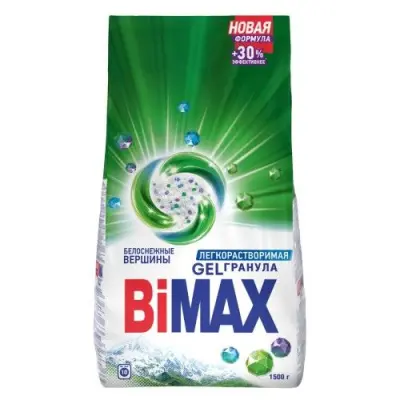 BiMax автомат белоснежные вершины стиральный порошок 1500 г 