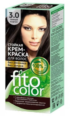 Фитокосметик краска для волос FitoColor тон 3.0 Темный каштан 