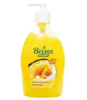 ВЕСНА ассорти жидкое мыло молоко и мёд 500 г 