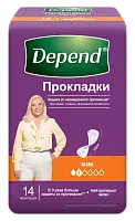 Depend прокладки при недержании мини 14 шт женские