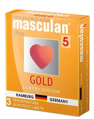 Masculan презервативы 5 Ultra №3 утонченный латекс золотого цвета