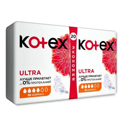 KOTEX прокладки гигиенические ультра сетч нормал 20 шт 