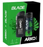 Arko men подарочный набор гель для душа black 260 мл и blade дезодорант спрей green dream 150 мл