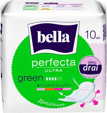 Прокладки супертонкие BELLA ULTRA GREEN, 10шт