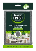 Master FRESH эко салфетки целлюлозные антимикробная добавка 15*18см 3шт испания