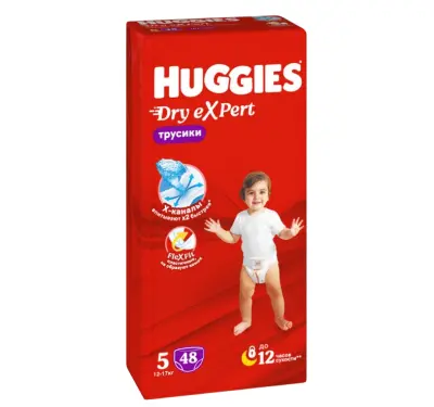 Huggies expert 5 xl 12-17 кг трусики подгузники 48 шт 