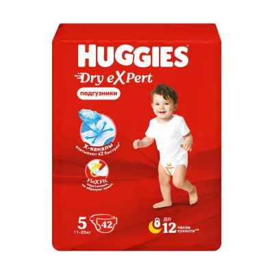 Huggies dry expert 5 xl 11-25 кг подгузники 42 шт 