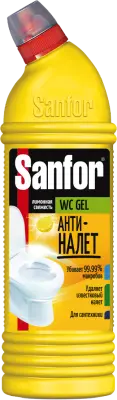 Sanfor средство для чистки и дезинфекции лимонная свежесть 750 мл 