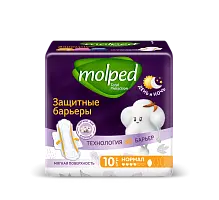 Molped прокладки женские гигиенические supernight нормал 10 шт