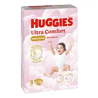 Huggies ultra comfort 3 5-9 кг подгузники 78 шт для девочек