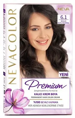 Nevacolor Е стойкая крем краска для волос 6.1 темно пепельно каштановый