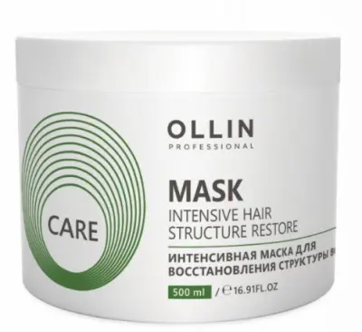 OLLIN CARE интенсивная маска для восстановления структуры волос 500мл 