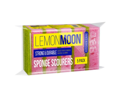 Lemon Moon губки для посуды крупнопористые 100 х 71 х 29 5 шт 
