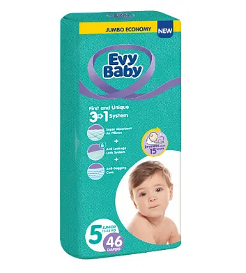Evy Baby джуниор джумбо подгузники 11-25 кг 46 шт