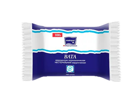 Вата хлопковая BELLA 100г, 100% хлопок в рулоне