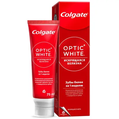 Colgate white зубная паста искрящаяся мята отбеливающая 75 мл 