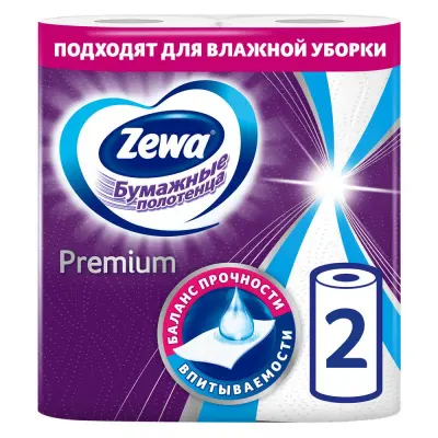 Zewa кухонные полотенца двухслойные премиум 2 шт 
