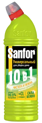 Sanfor средство для чистки и дезинфекции 10 в1 лимонная свежесть 750 мл 
