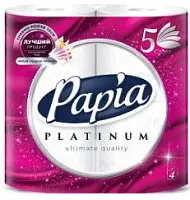 papia platinum туалетная бумага белая пятислойная 4 шт