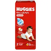 Huggies dry expert 3 m 4-9 кг подгузники 58 шт