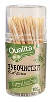 Qualita зубочистки 100 шт бамбуковые