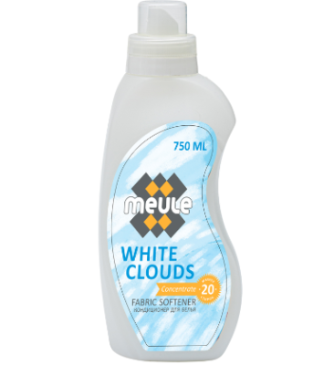Meule conc white conds softeher 0,75 л 20 стирок концентрированный кондиционер для белья белые облака 