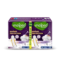 Molped прокладки женские гигиенические barrier protect ночные 14 шт