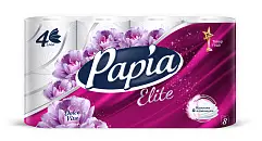Papia elite dolce vita туалетная бумага белая с рисунком четырёхслойная 8 шт