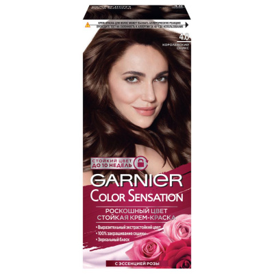Garnier Color Sensation стойкая крем краска для волос оттенок 4.0 королевский оникс 