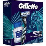 Подарочный набор gillette mach3 с 1 кассетой + gillette лосьон после бритья arctic Ice 50 мл