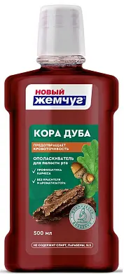 Новый Жемчуг ополаскиватель для полости рта кора дуба 500 мл