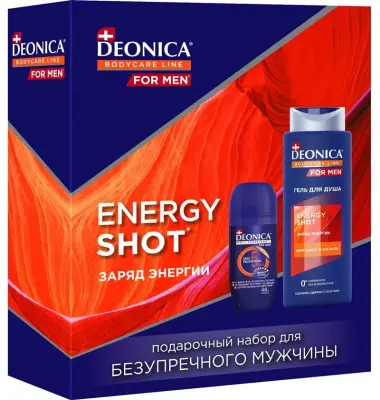 DEONICA for men подарочный набор energy гель для душа + ат ролик 2023 