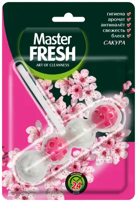 Master FRESH gold подвесной блок для унитаза effect 400 смываний 5 в1 сакура 1 шт 