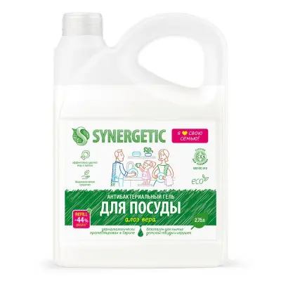 Synergetic гель для мытья посуды алоэ вера 2,75 л 