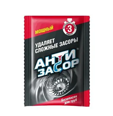 Антизасор мощный гранулированное средство для удаления засора в трубах 70 г