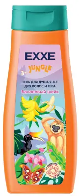 EXXE детская серия джунгли гель для душа 2-в-1 банановый шейк 400 мл 