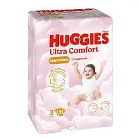 Huggies ultra comfort 3 5-9 кг подгузники 21 шт для девочек