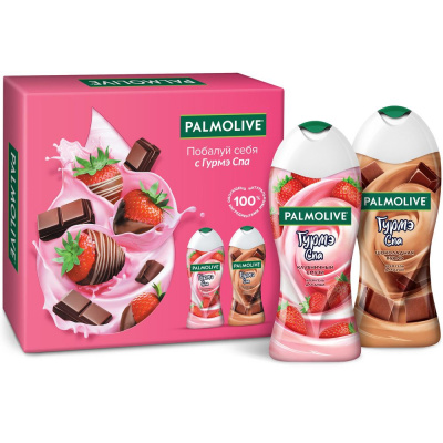 Palmolive пн гурмэ спа клубника в шоколаде крем гель для душа 250 мл+крем гель для душа 250 мл 