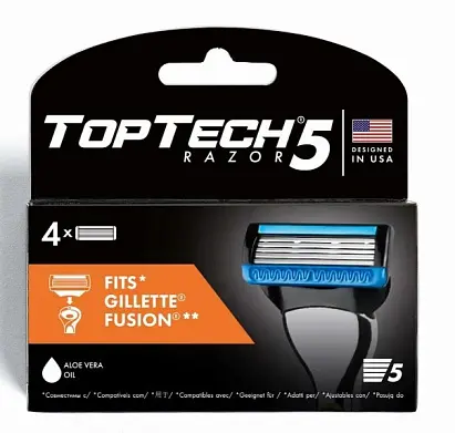 5 сменные кассеты мужские 4шт совместимы с gillette