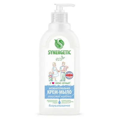 Synergetic жидкое антибактериальное крем мыло кокосовое молочко 0,5 л 