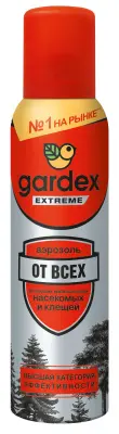 Gardex Аэрозоль-репеллент от всех летающих кровососущих насекомых и клещей 150мл 