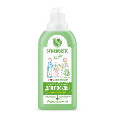 Synergetic гель для мытья посуды сочное яблоко 0,5 л 