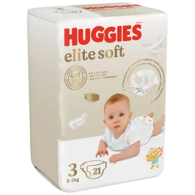Huggies Elite Soft подгузники 5-9 кг 3 размер 21 шт 